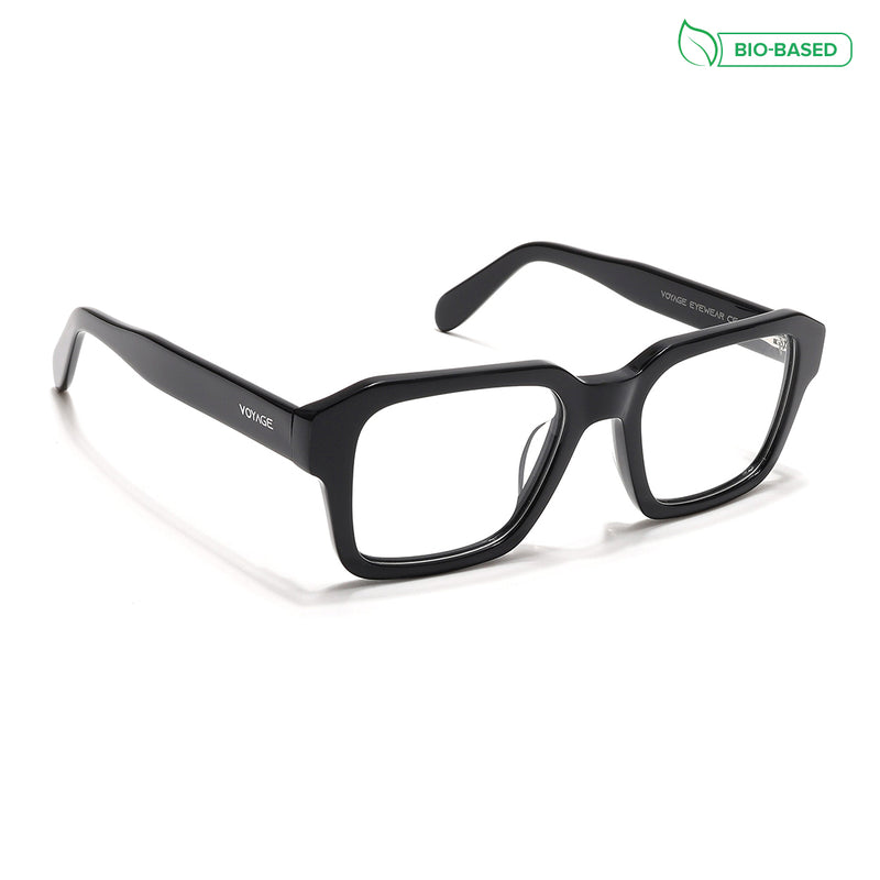 Voyage Glaze Black Square Eyeglasses for Men & Women (7060SLMG6478-C1)