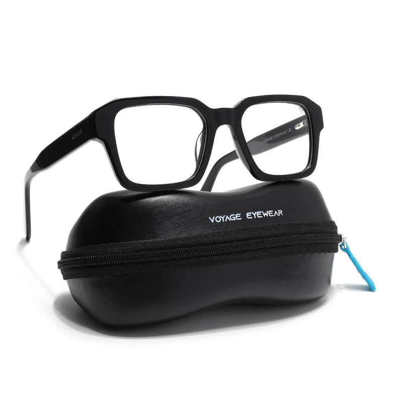 Voyage Glaze Black Square Eyeglasses for Men & Women (7060SLMG6478-C1)