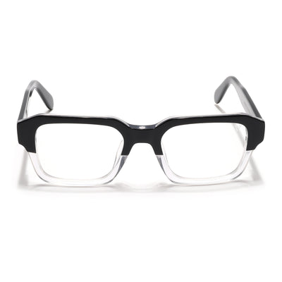 Voyage Glaze Black & Transparent Square Eyeglasses for Men & Women (7060SLMG6479-C2)