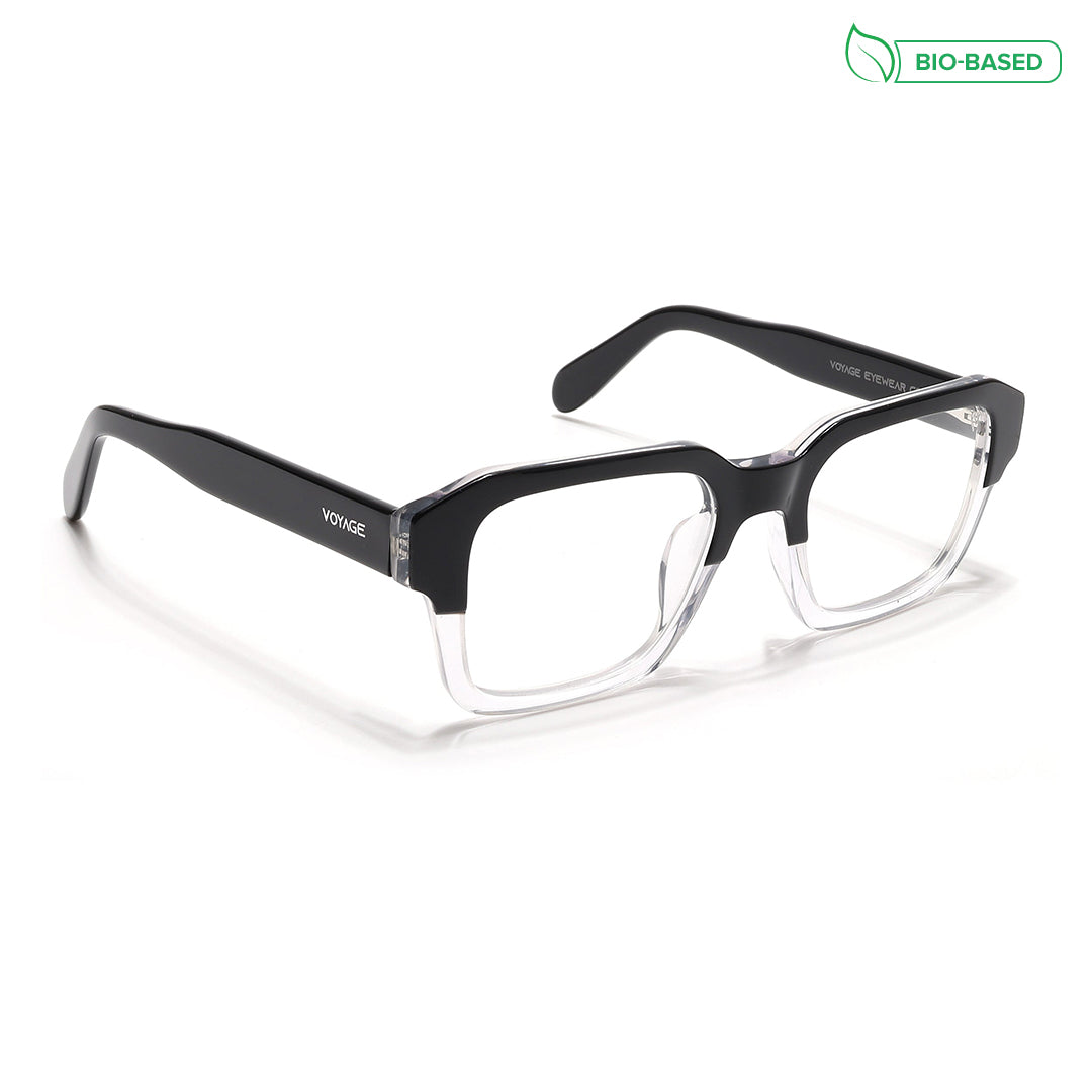Voyage Glaze Black & Transparent Square Eyeglasses for Men & Women (7060SLMG6479-C2)