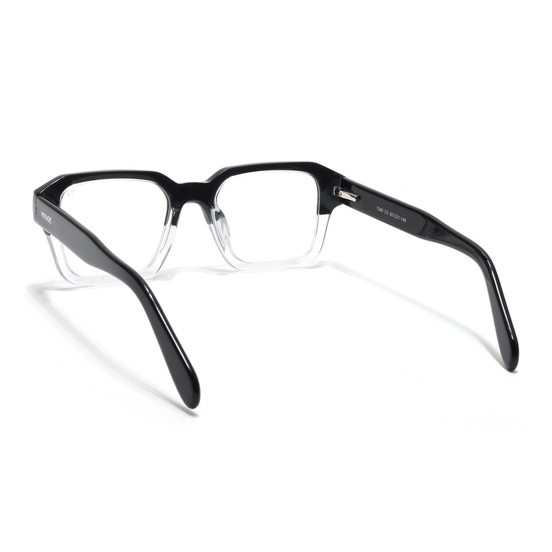 Voyage Glaze Black & Transparent Square Eyeglasses for Men & Women (7060SLMG6479-C2)