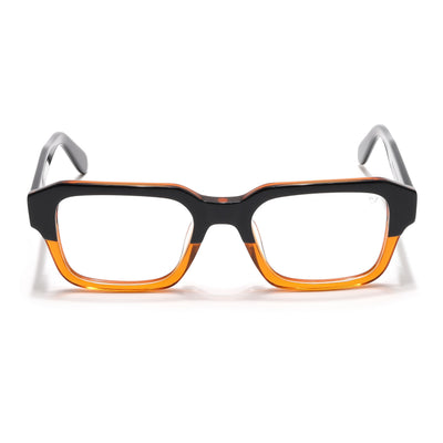 Voyage Glaze Black & Brown Square Eyeglasses for Men & Women (7060SLMG6480-C3)