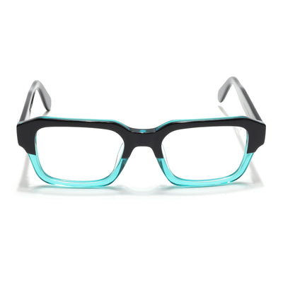 Voyage Glaze Black & Green Square Eyeglasses for Men & Women (7060SLMG6481-C4)