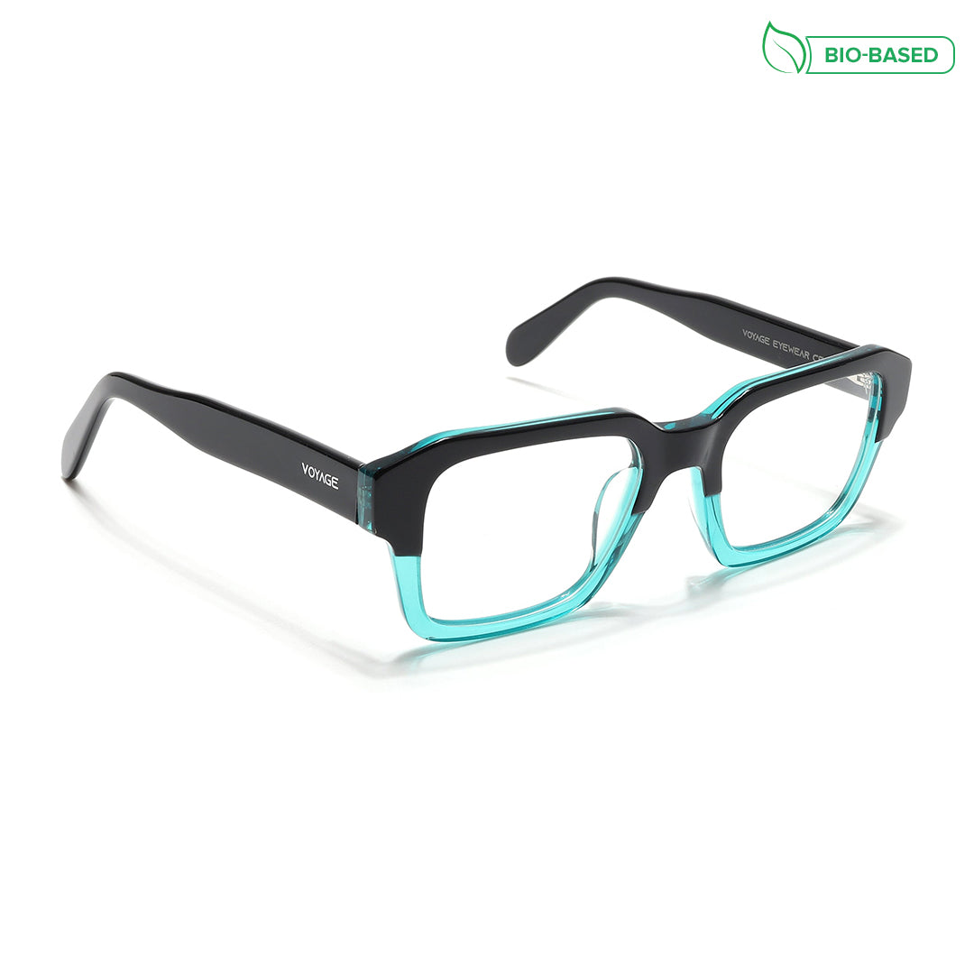 Voyage Glaze Black & Green Square Eyeglasses for Men & Women (7060SLMG6481-C4)
