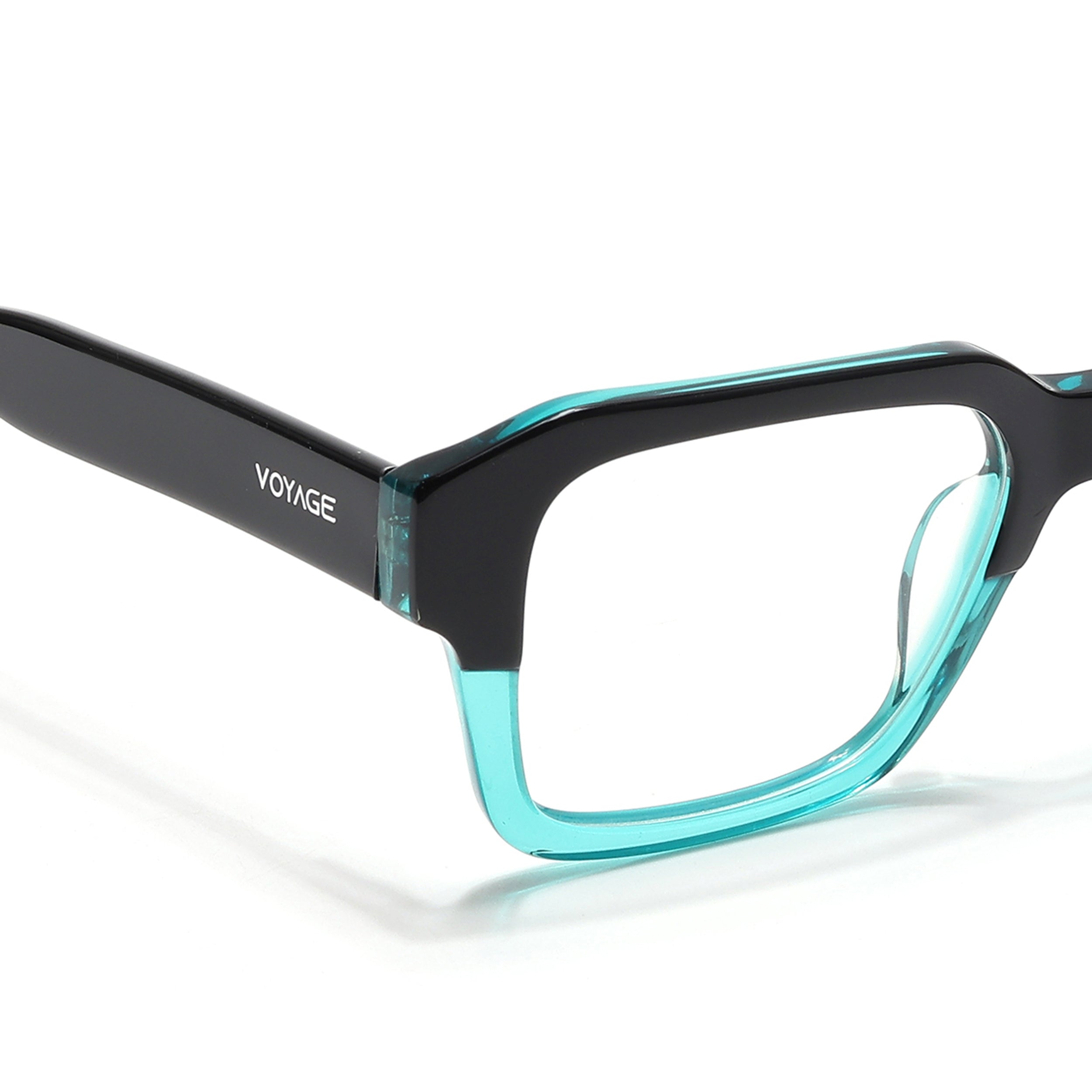 Voyage Glaze Black & Green Square Eyeglasses for Men & Women (7060SLMG6481-C4)
