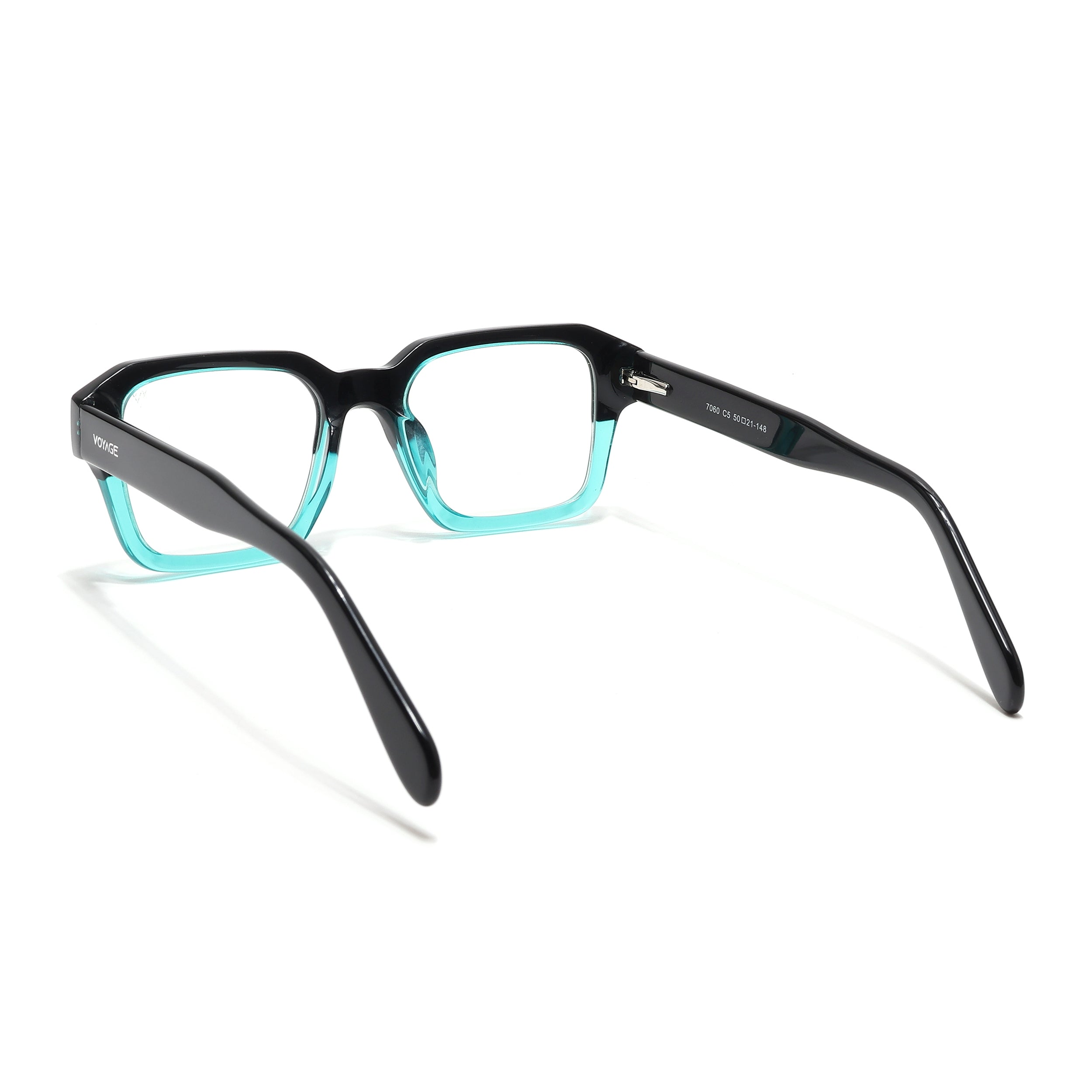 Voyage Glaze Black & Green Square Eyeglasses for Men & Women (7060SLMG6481-C4)