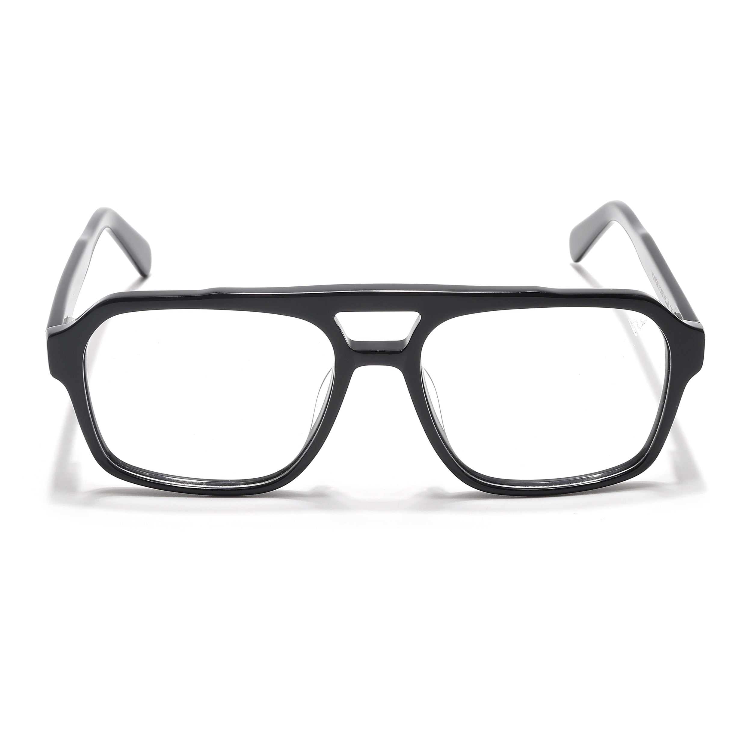 Voyage Glaze Shine Black Square Acetate Eyeglasses for Men & Women (7065SLMG6473-C1)