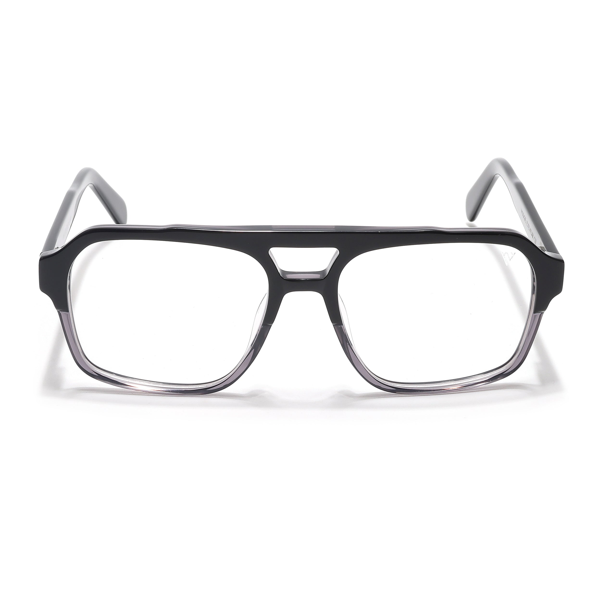 Voyage Glaze  Black & Grey Square Acetate Eyeglasses for Men & Women (7065SLMG6474-C2)