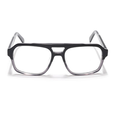 Voyage Glaze  Black & Grey Square Acetate Eyeglasses for Men & Women (7065SLMG6474-C2)