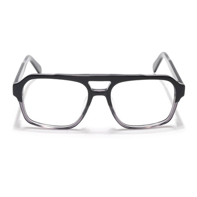 Voyage Glaze  Black & Grey Square Acetate Eyeglasses for Men & Women (7065SLMG6474-C2)