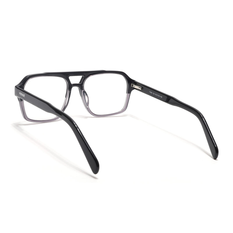 Voyage Glaze  Black & Grey Square Acetate Eyeglasses for Men & Women (7065SLMG6474-C2)