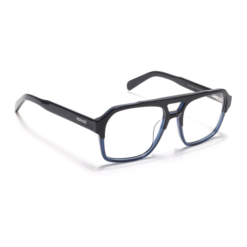 Voyage Glaze Navy Blue Square Acetate Eyeglasses for Men & Women (7065SLMG6477-C5)