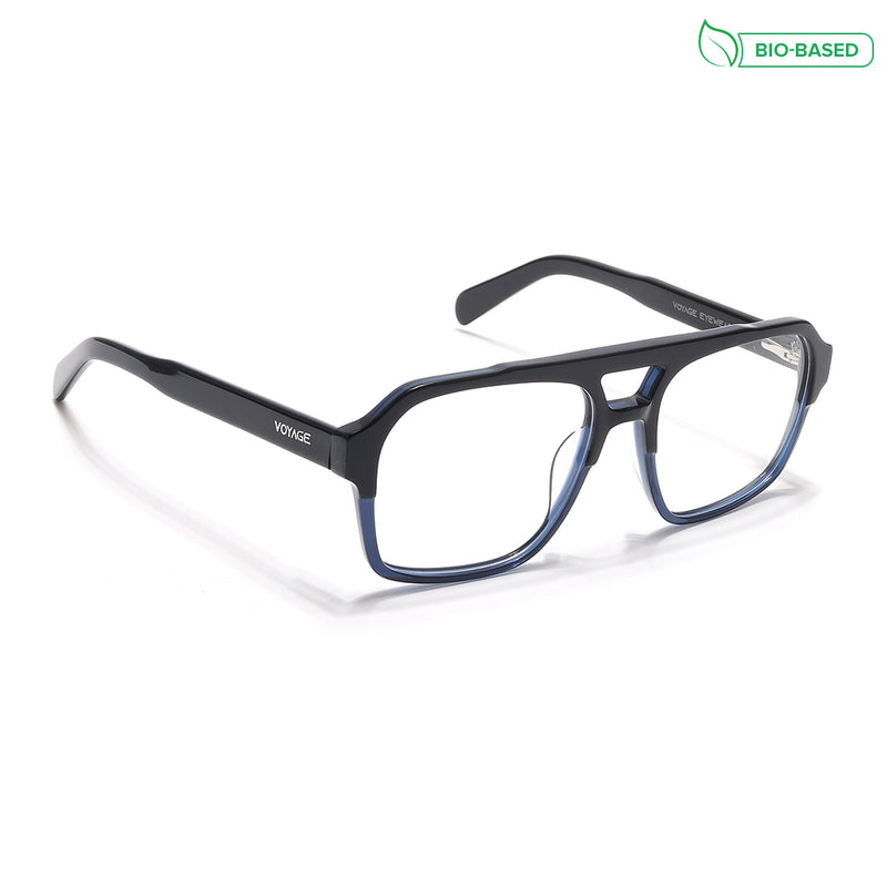 Voyage Glaze Navy Blue Square Acetate Eyeglasses for Men & Women (7065SLMG6477-C5)