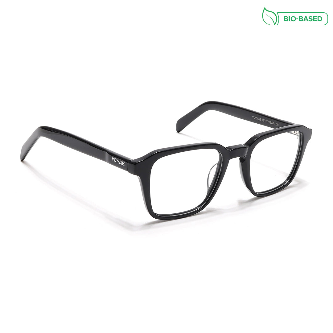 Voyage Glaze Shine Black Square Eyeglasses for Men & Women (7066SLMG6482-C1)