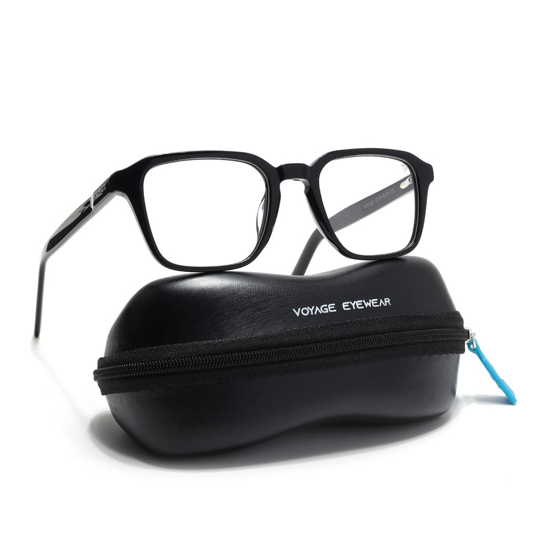 Voyage Glaze Shine Black Square Eyeglasses for Men & Women (7066SLMG6482-C1)