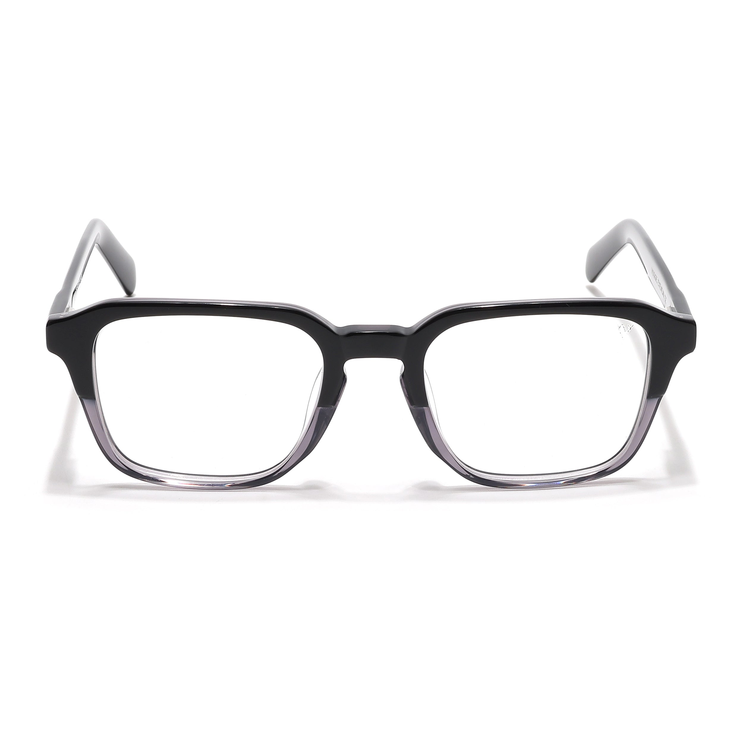 Voyage Glaze Black & Grey Square Eyeglasses for Men & Women (7066SLMG6483-C2)