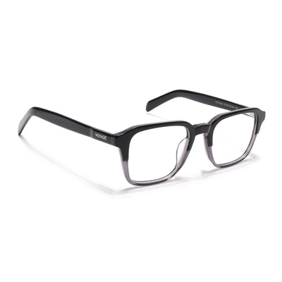 Voyage Glaze Black & Grey Square Eyeglasses for Men & Women (7066SLMG6483-C2)