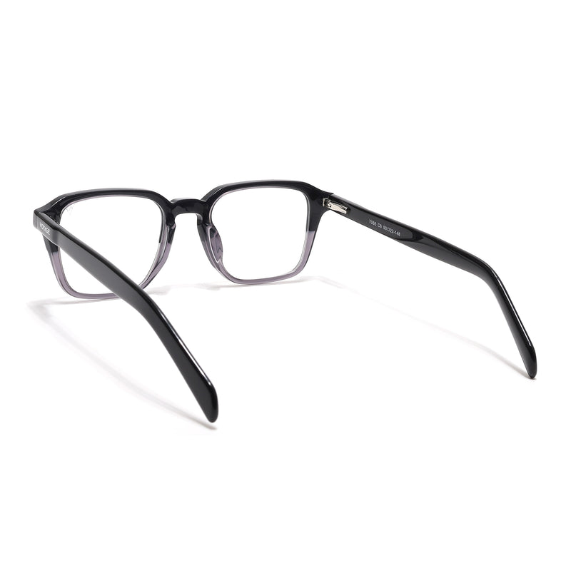 Voyage Glaze Black & Grey Square Eyeglasses for Men & Women (7066SLMG6483-C2)