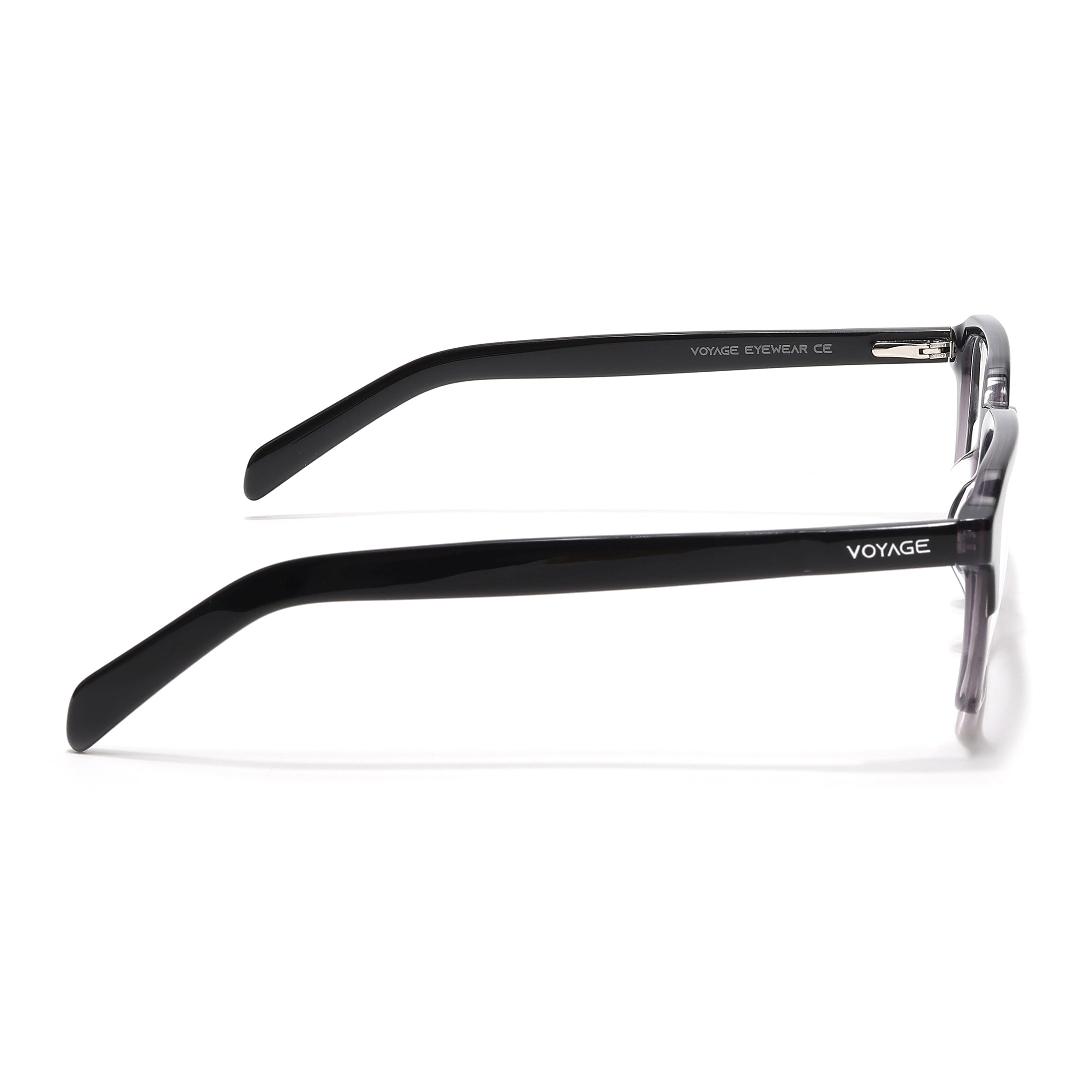 Voyage Glaze Black & Grey Square Eyeglasses for Men & Women (7066SLMG6483-C2)