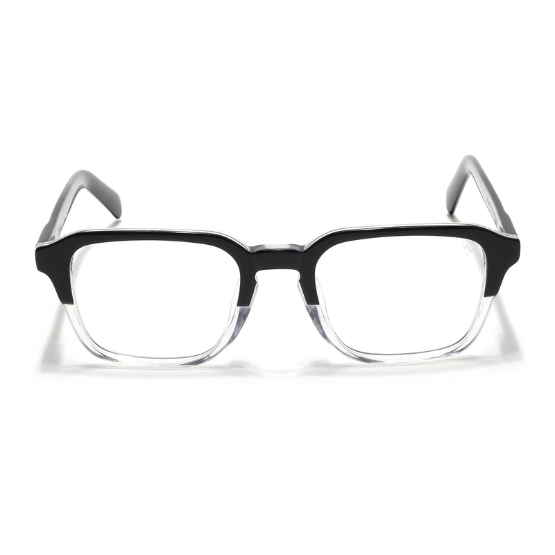 Voyage Glaze Black & Transparent Square Eyeglasses for Men & Women (7066SLMG6484-C3)