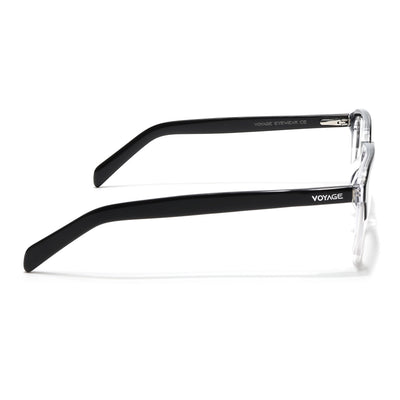 Voyage Glaze Black & Transparent Square Eyeglasses for Men & Women (7066SLMG6484-C3)