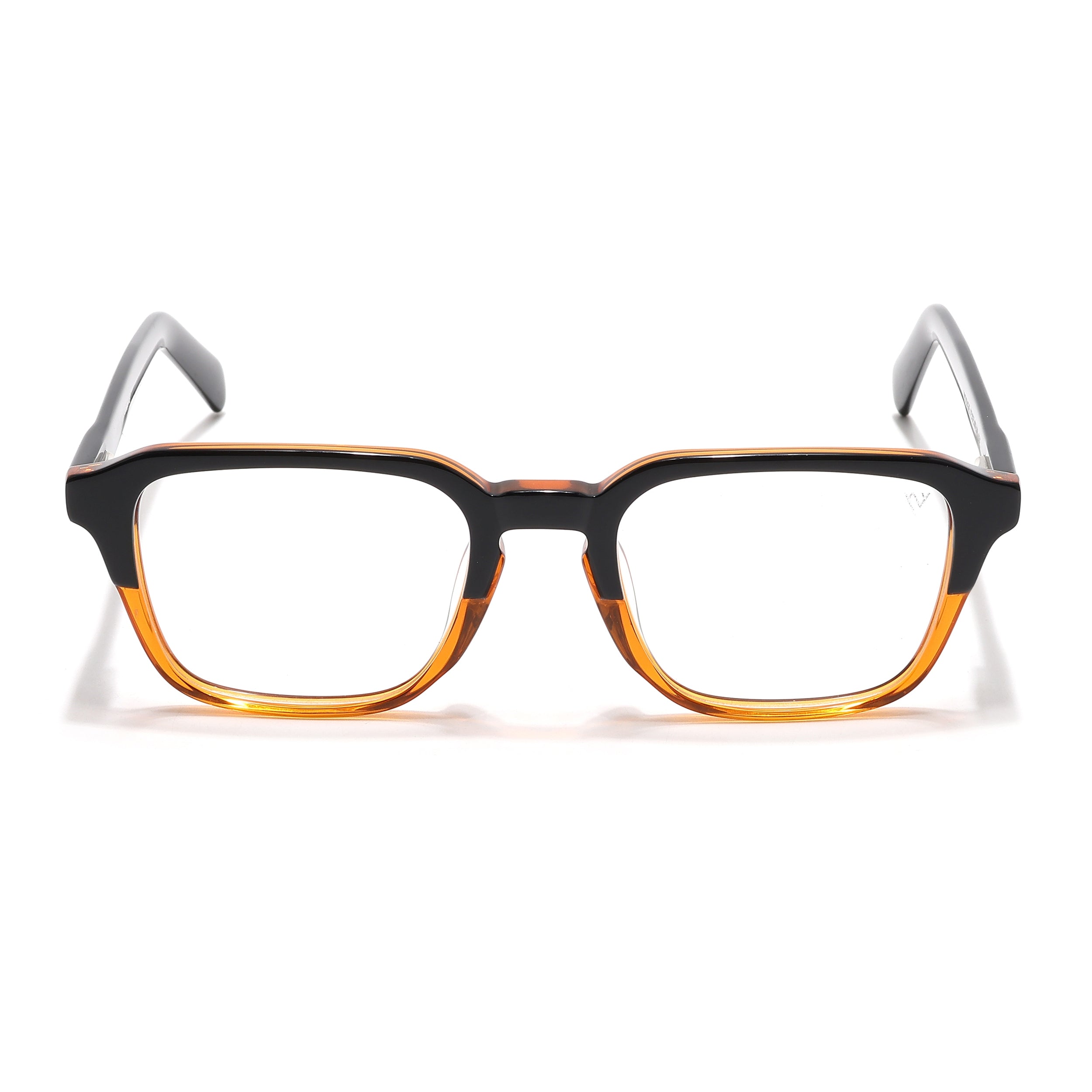 Voyage Glaze Black & Brown Square Eyeglasses for Men & Women (7066SLMG6485-C4)