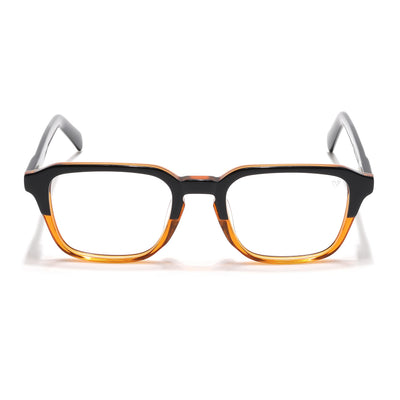 Voyage Glaze Black & Brown Square Eyeglasses for Men & Women (7066SLMG6485-C4)