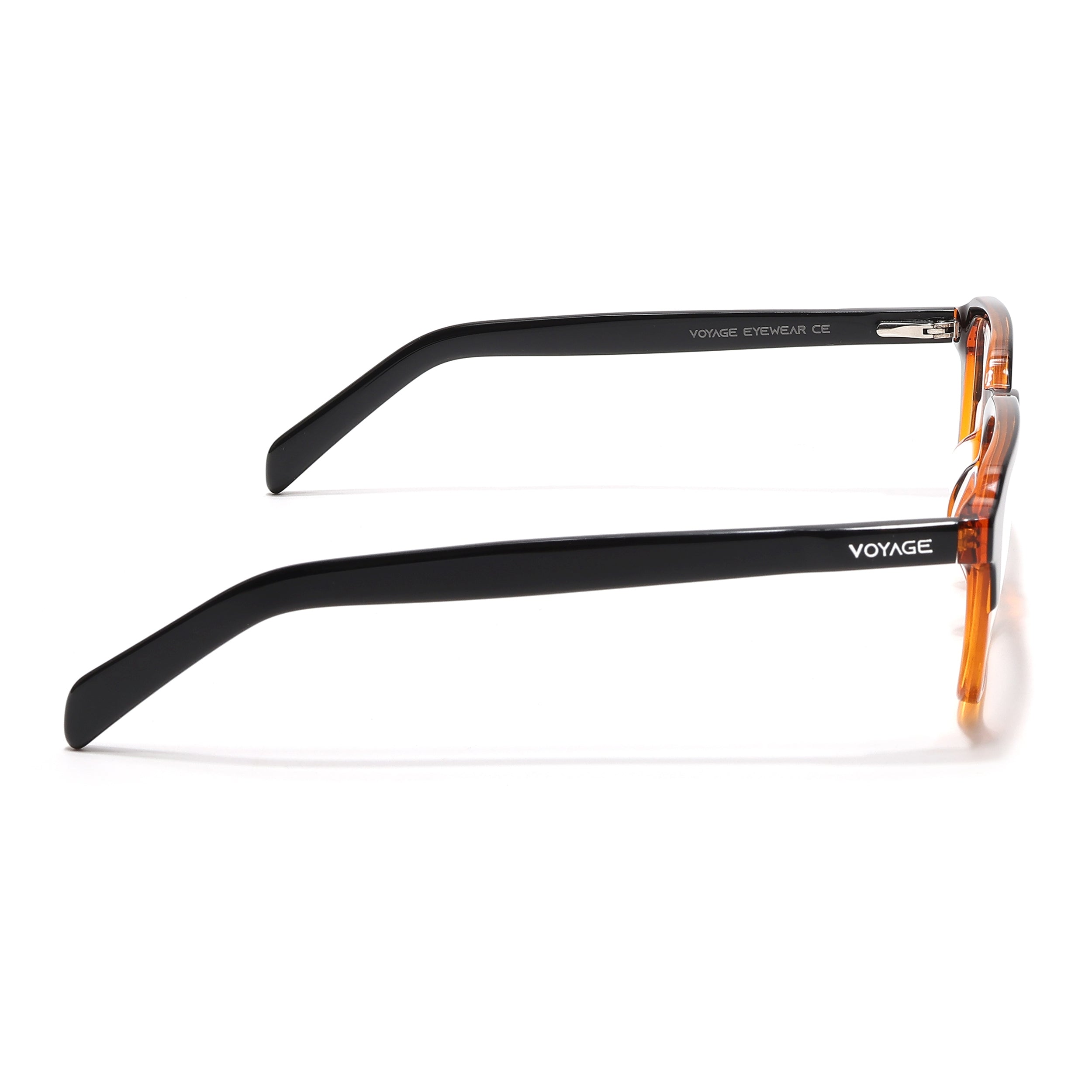 Voyage Glaze Black & Brown Square Eyeglasses for Men & Women (7066SLMG6485-C4)