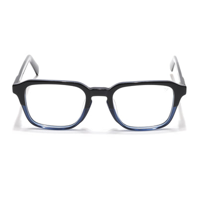 Voyage Glaze Black & Blue Square Eyeglasses for Men & Women (7066SLMG6486-C5)