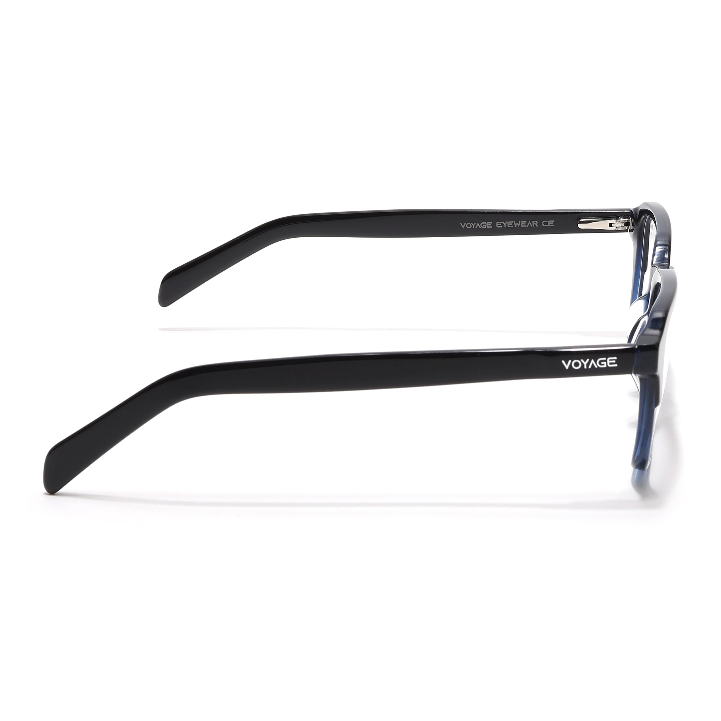 Voyage Glaze Black & Blue Square Eyeglasses for Men & Women (7066SLMG6486-C5)