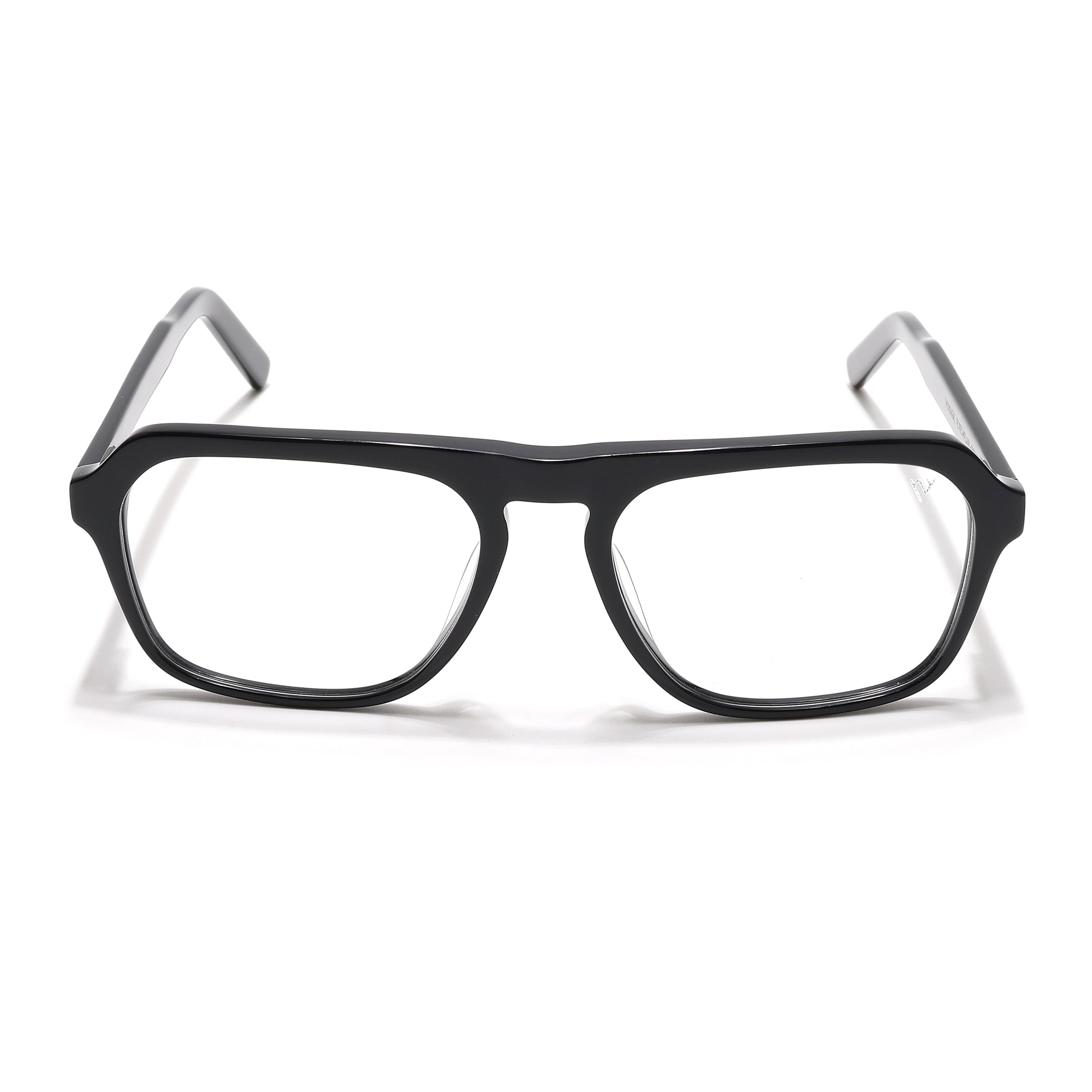 Voyage Glaze Shine Black Square Eyeglasses for Men & Women (7067SLMG6487-C1)