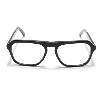 Voyage Glaze Shine Black Square Eyeglasses for Men & Women (7067SLMG6487-C1)