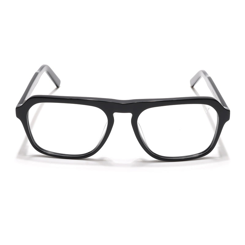 Voyage Glaze Shine Black Square Eyeglasses for Men & Women (7067SLMG6487-C1)