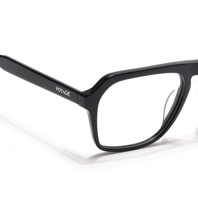 Voyage Glaze Shine Black Square Eyeglasses for Men & Women (7067SLMG6487-C1)