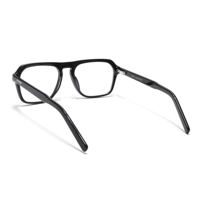 Voyage Glaze Shine Black Square Eyeglasses for Men & Women (7067SLMG6487-C1)