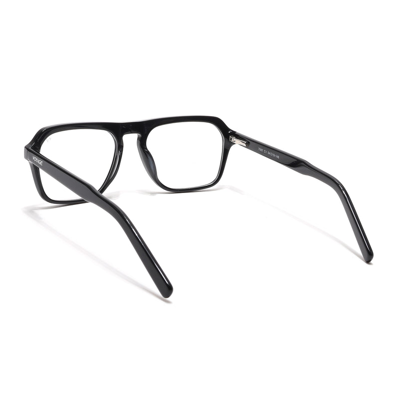Voyage Glaze Shine Black Square Eyeglasses for Men & Women (7067SLMG6487-C1)