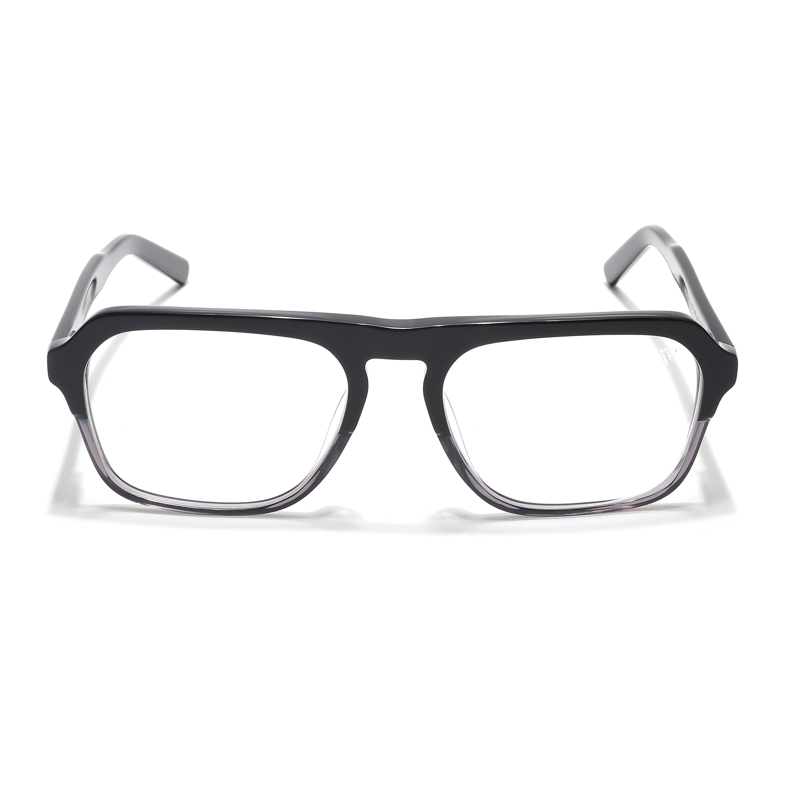Voyage Glaze Black & Grey Square Eyeglasses for Men & Women (7067SLMG6488-C2)