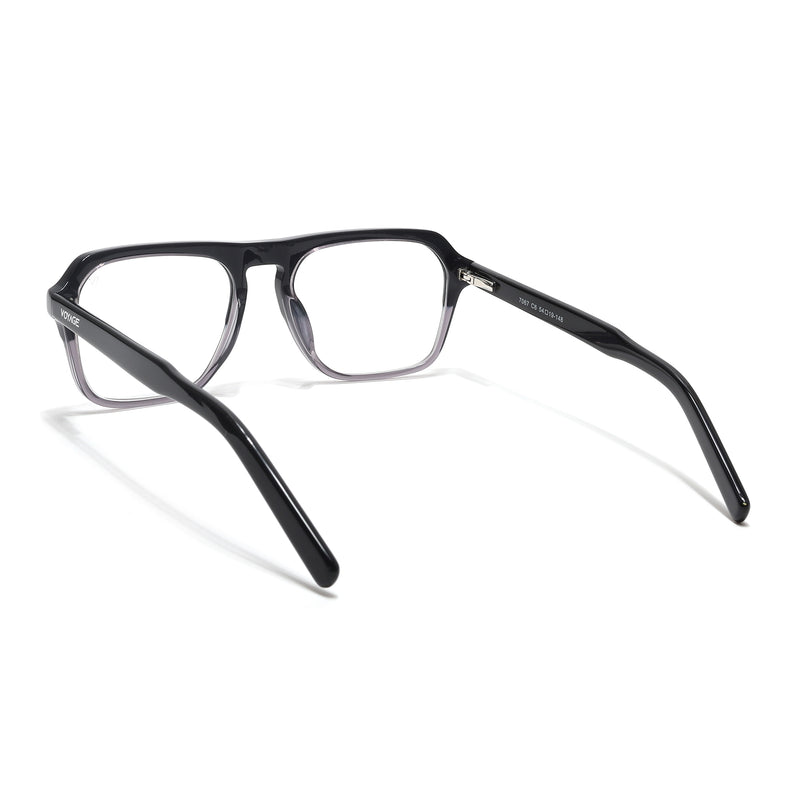 Voyage Glaze Black & Grey Square Eyeglasses for Men & Women (7067SLMG6488-C2)