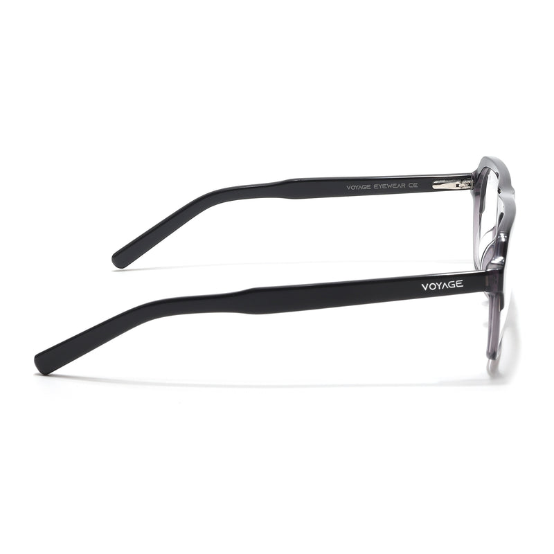 Voyage Glaze Black & Grey Square Eyeglasses for Men & Women (7067SLMG6488-C2)
