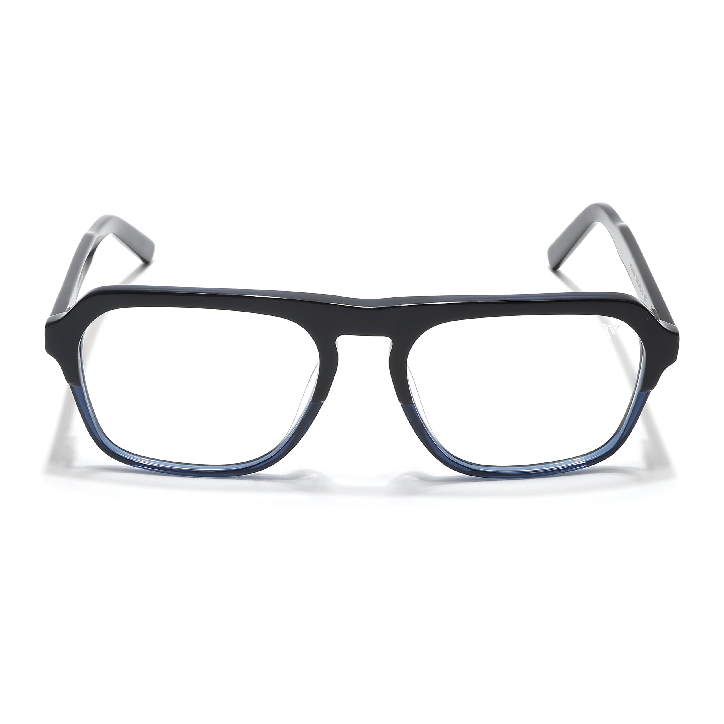 Voyage Glaze Black & Blue Square Eyeglasses for Men & Women (7067SLMG6490-C4)