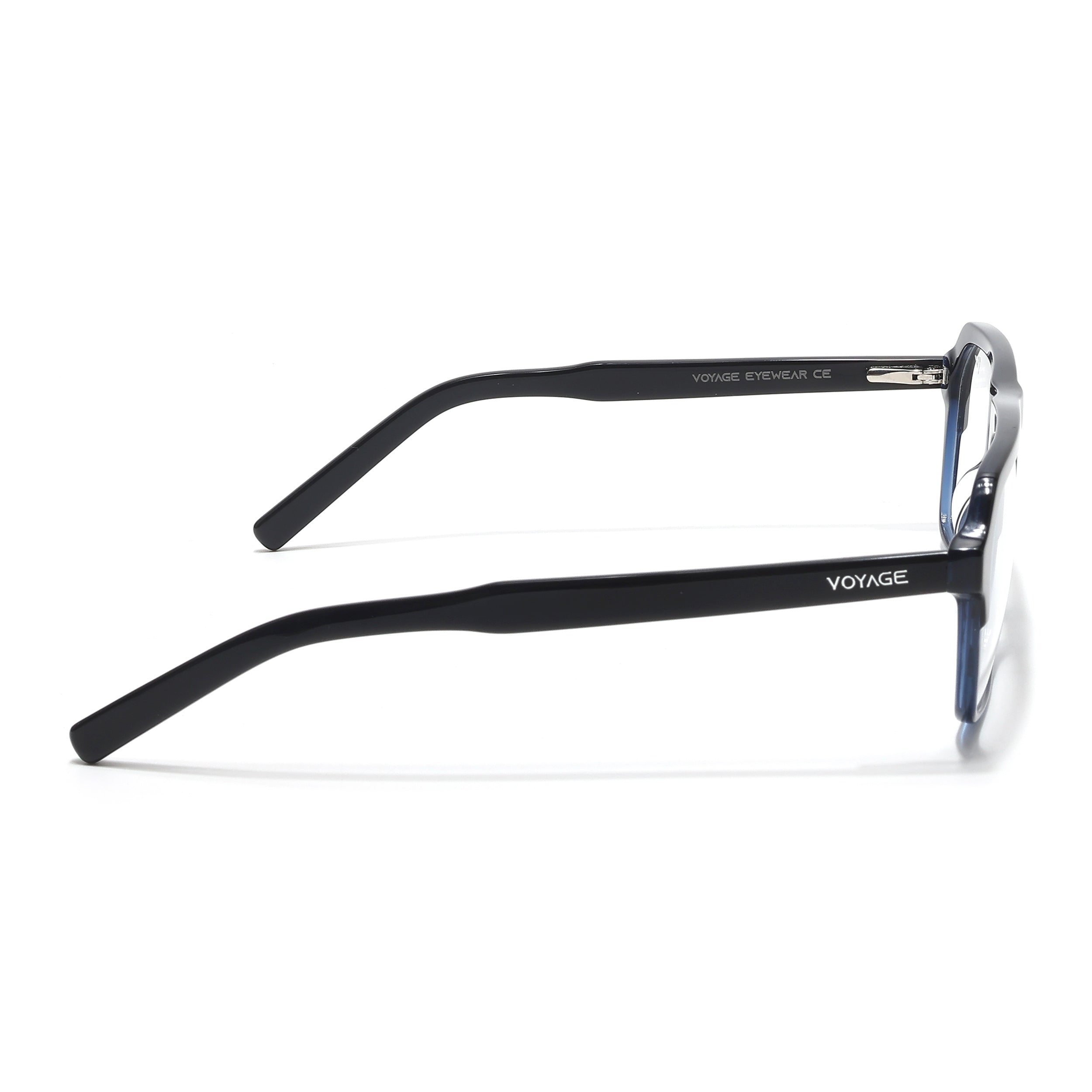 Voyage Glaze Black & Blue Square Eyeglasses for Men & Women (7067SLMG6490-C4)