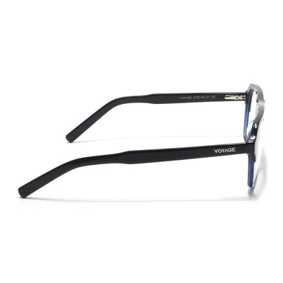 Voyage Glaze Black & Blue Square Eyeglasses for Men & Women (7067SLMG6490-C4)