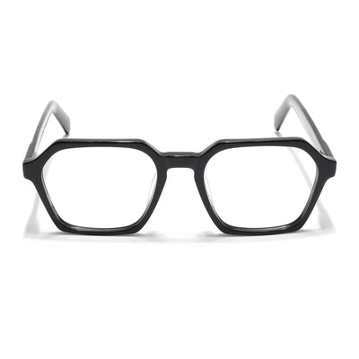 Voyage Glaze Shine Black Square Acetate Eyeglasses for Men & Women (7069SLMG6491-C2)