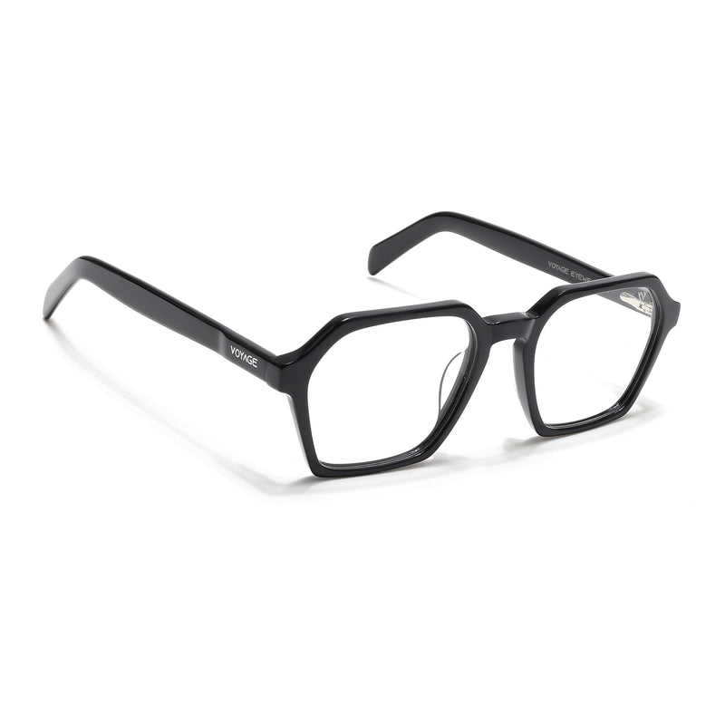 Voyage Visionary Select Shine Black Square Eyeglasses for Men & Women (7069SLMG6491-C1)