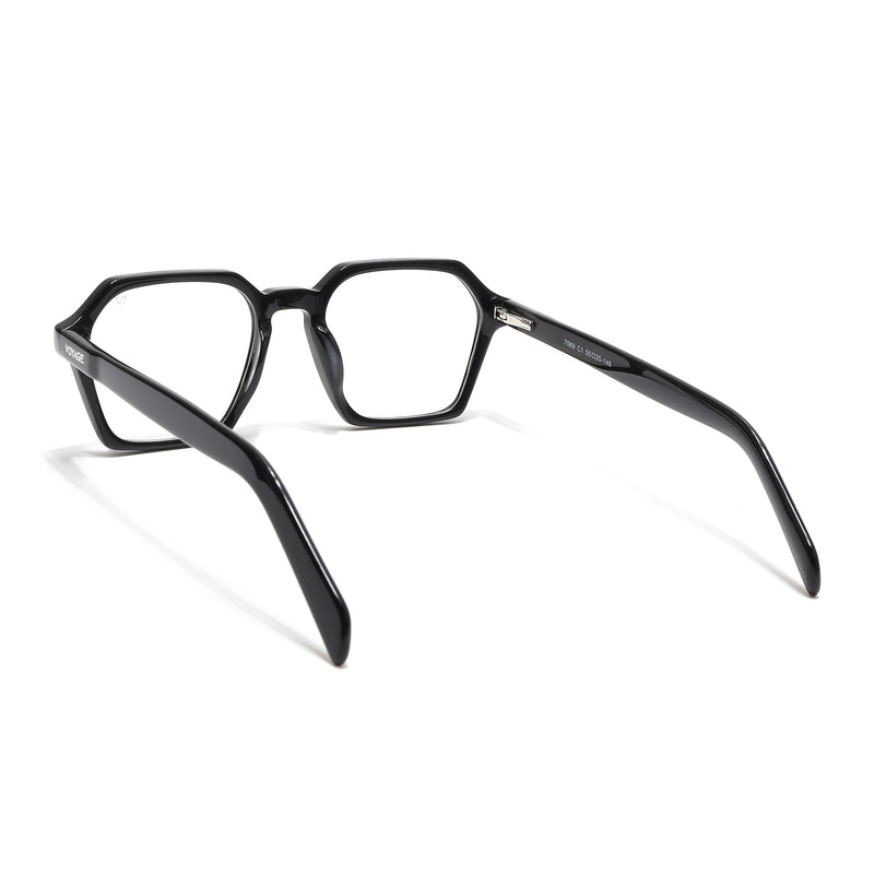 Voyage Glaze Shine Black Square Acetate Eyeglasses for Men & Women (7069SLMG6491-C1)