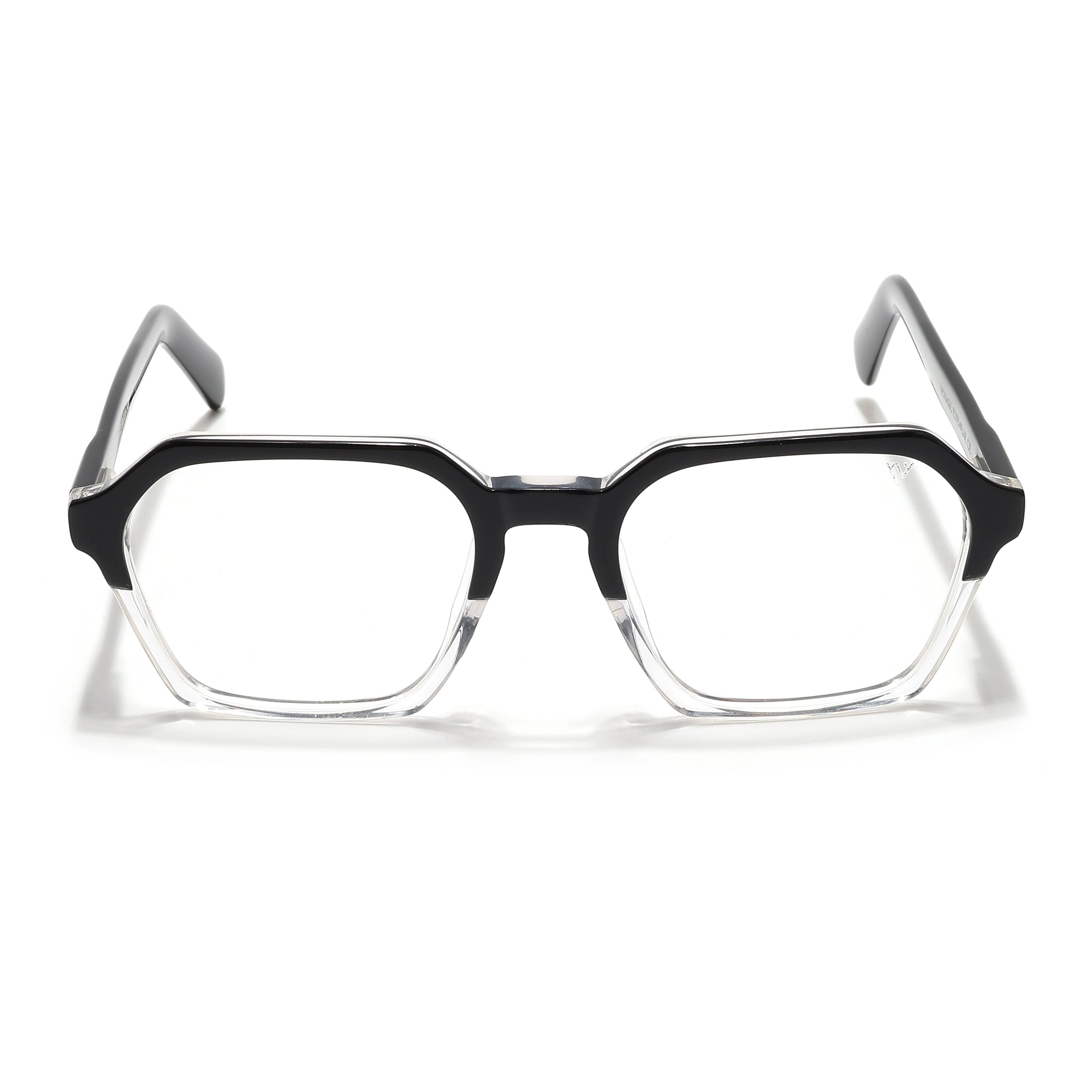 Voyage Glaze Black & Transparent Square Acetate Eyeglasses for Men & Women (7069SLMG6492-C3)