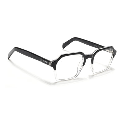 Voyage Glaze Black & Transparent Square Acetate Eyeglasses for Men & Women (7069SLMG6492-C2)