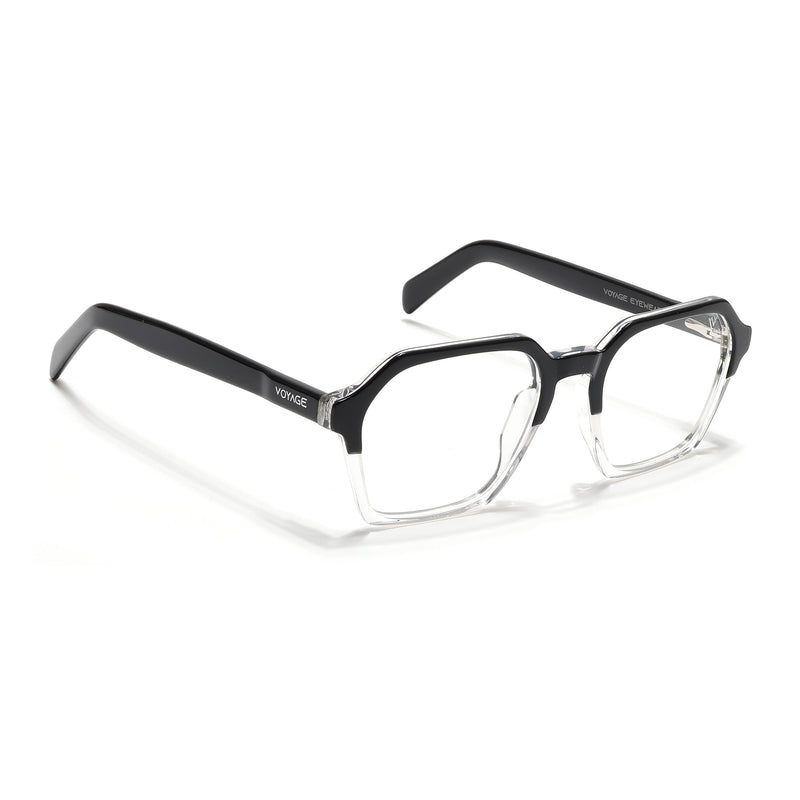 Voyage Visionary Select Black & Transparent Square Eyeglasses for Men & Women (7069SLMG6492-C2)