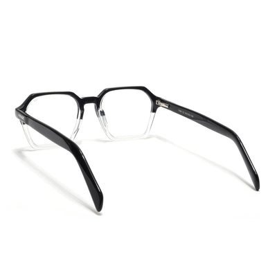 Voyage Glaze Black & Transparent Square Acetate Eyeglasses for Men & Women (7069SLMG6492-C2)