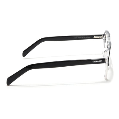 Voyage Glaze Black & Transparent Square Acetate Eyeglasses for Men & Women (7069SLMG6492-C3)